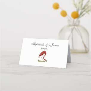 Carte De Placement Flamant rose rose vintage #1