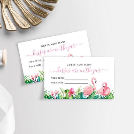 Carte De Placement Flamant rose Tropical Combien de baisers Douche Ca
