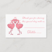 Carte De Placement Flamingo Pink Tropical Beach Wedding Escort (Devant)