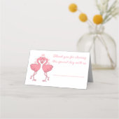 Carte De Placement Flamingo Pink Tropical Beach Wedding Escort (Devant)