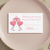 Carte De Placement Flamingo Pink Tropical Beach Wedding Escort