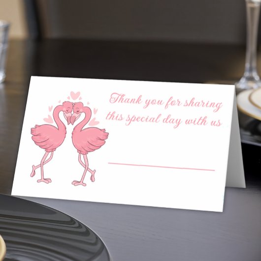 Carte De Placement Flamingo Pink Tropical Beach Wedding Escort