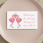 Carte De Placement Flamingo Pink Tropical Beach Wedding Thank You