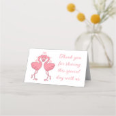 Carte De Placement Flamingo Pink Tropical Beach Wedding Thank You (Devant)