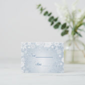 Carte De Placement Flammes de neige blanc argent bleu Table Place car (Debout devant)