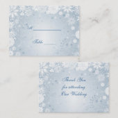 Carte De Placement Flammes de neige blanc argent bleu Table Place car (Devant / Derrière)