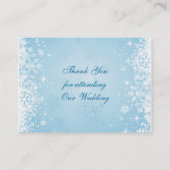 Carte De Placement Flammes de neige blanches sur la table bleue (Dos)