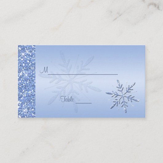 Carte De Placement Flammes de neige bleu Glittery Plaques de rangemen (Devant)
