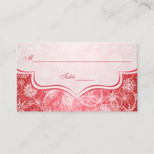 Carte De Placement Flammes de neige rouges et blanches (Devant)