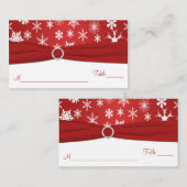 Carte De Placement Flammes de neige rouges et blanches (Devant / Derrière)