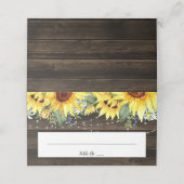 Carte De Placement Flèche de tournesol rustique Mariage plié (Extérieur déplié)