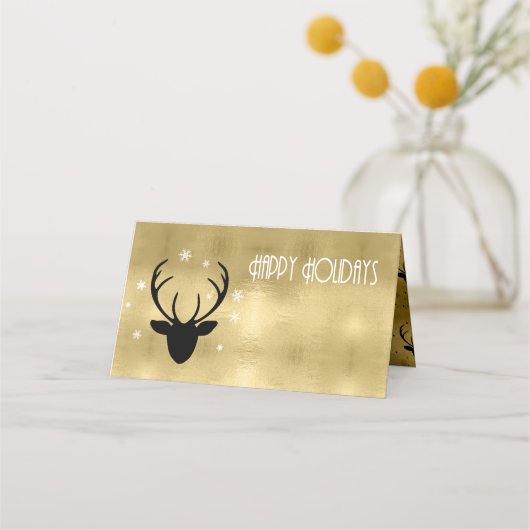 Carte De Placement Flèches de cerfs Antlers Noel Gold ID861 (Devant)