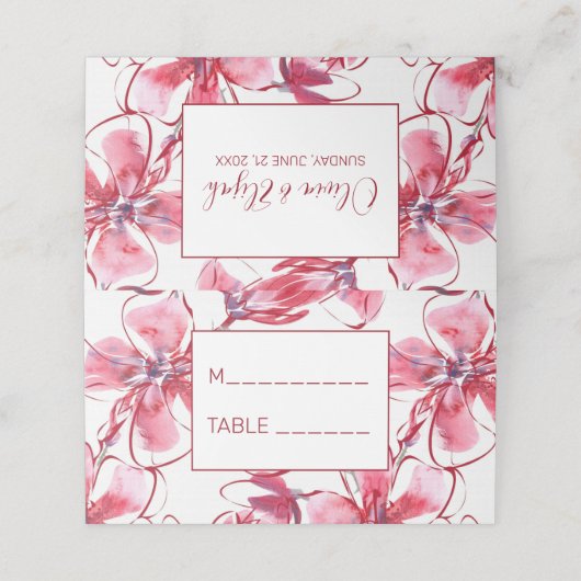 Carte De Placement Fleur aquarelle (Extérieur déplié)