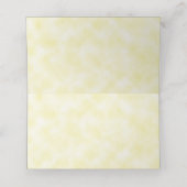 Carte De Placement Fleur aquarelle violette sur nom jaune (Intérieur déplié)