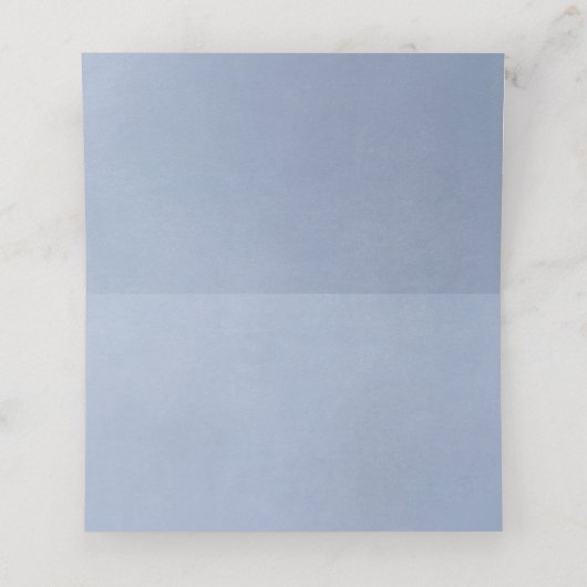 Carte De Placement Fleur blanche Dusty Bleu élégant (Intérieur déplié)