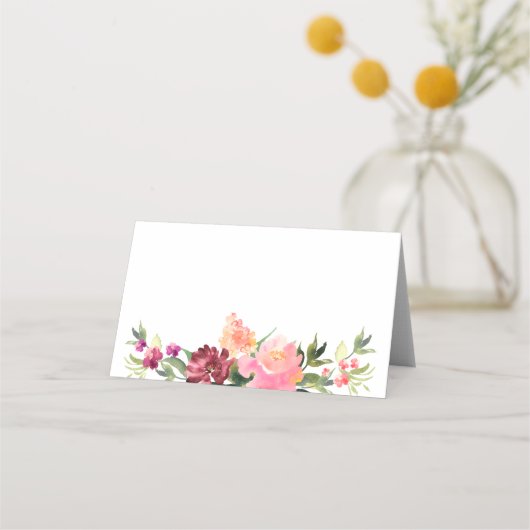 Carte De Placement Fleur d'aquarelle mariage chinois (Devant)