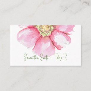 Carte De Placement Fleur d'aquarelle peinte à la main Nom personnalis