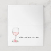Carte De Placement Fleur d'aquarelle romantique, verre de vin (Extérieur déplié)