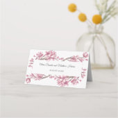 Carte De Placement Fleur de cerisier rose printanier. Mariage floral (Dos)