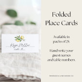 Carte De Placement Fleur de citron élégant