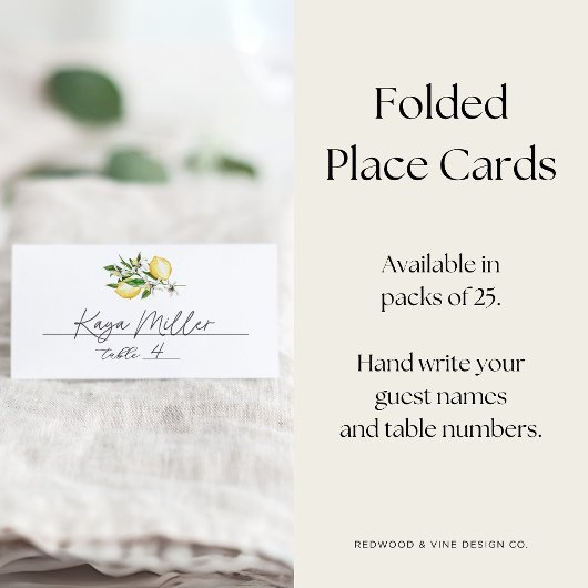 Carte De Placement Fleur de citron élégant