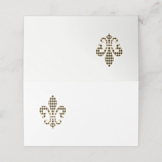 Carte De Placement Fleur de Lis avec Motif Diamant (Extérieur déplié)