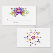 Carte De Placement Fleur de lotus indien à l'aquarelle (Devant / Derrière)