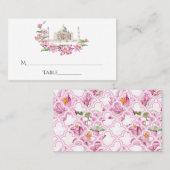Carte De Placement Fleur de lotus indien à l'aquarelle Taj Mahal (Devant / Derrière)