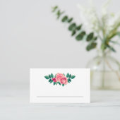 Carte De Placement Fleur de roses roses d'aquarelle. Mariage floral (Debout devant)