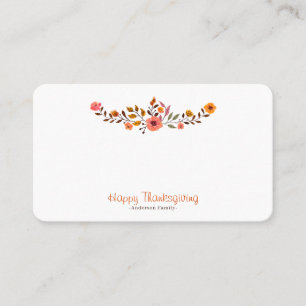 Carte De Placement Fleur florale moderne Motif Thanksgiving