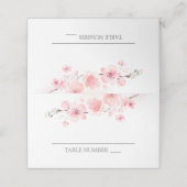 Carte De Placement Fleur rose de cerisier en fleurs (Extérieur déplié)