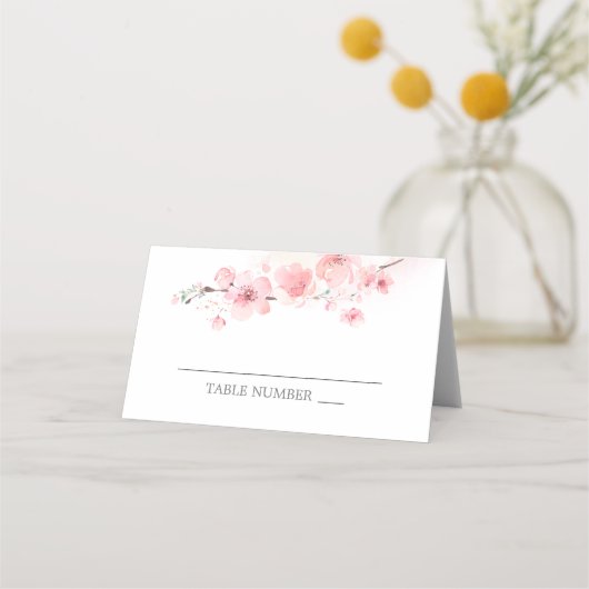Carte De Placement Fleur rose de cerisier en fleurs (Devant)