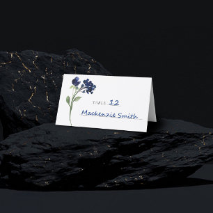 Carte De Placement Fleur sauvage Bleu classique Fleurs de Jardin Bo