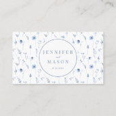 Carte De Placement Fleur sauvage bleu marine mariage plat (Dos)
