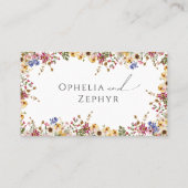 Carte De Placement Fleur sauvage coloré | Mariage plat (Dos)