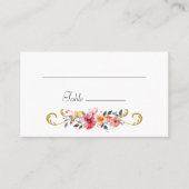 Carte De Placement Fleur sauvage d'aquarelle Mariage d'été du printem (Devant)