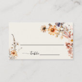 Carte De Placement Fleur sauvage d'automne Boho Mariage Nom d'hôte (Devant)