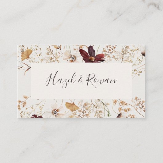 Carte De Placement Fleur sauvage de Cuivre Bourgogne | Mariage plat b (Dos)
