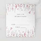 Carte De Placement Fleur sauvage Dusty Rose Meadow Mariage Place Card (Extérieur déplié)