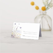 Carte De Placement Fleur sauvage Lilac   Papillon Mariage paysage (Dos)