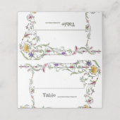 Carte De Placement Fleur sauvage Mariage Rustique Pays Fleurs sauvage (Extérieur déplié)