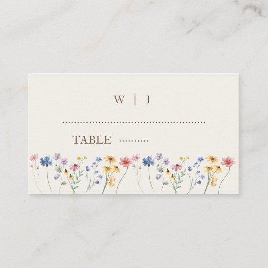 Carte De Placement Fleur Sauvage Pastel Beige (Dos)