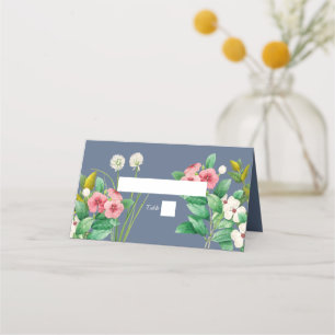 Carte De Placement Fleur sauvage Periwinkle Dusty Blue Mariage
