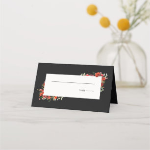 Carte De Placement Fleur sauvage Poppy Dark Mariage