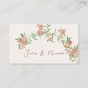 Carte De Placement Fleur sauvage rose Rose Spring Garland Mariage