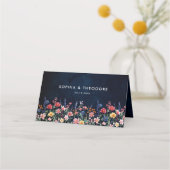 Carte De Placement Fleur sauvage Rustique Pays Boho Floral Marine Mar (Dos)