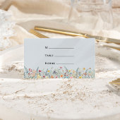 Carte De Placement Fleur sauvage simple Dusty Blue Mariage Entree pli