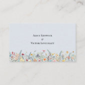 Carte De Placement Fleur sauvage simple Fern Dusty Blue Mariage plat (Dos)