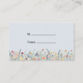 Carte De Placement Fleur sauvage simple Fern Dusty Blue Mariage plat (Devant)