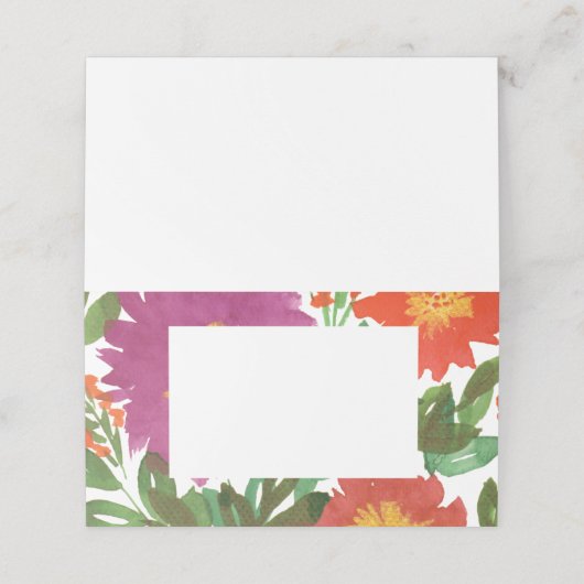 Carte De Placement Fleurs aquarelles (Extérieur déplié)